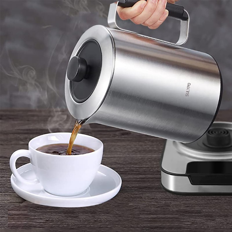 Sulypo Electric Percolator Coffee Maker with Double Layer Stainless Steel,