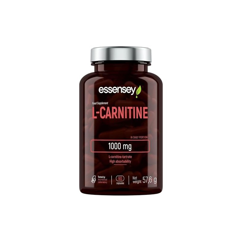 Essensey L-Carnitine 1000mg - 90 Capsules | High Absorption Form