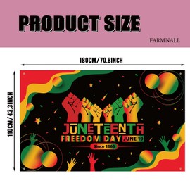 Juneteenth Backdrop for Photography Happy Juneteenth Banner Pan African American 19th June 1865 Juneteenth Decorations and Supplies for Home Party