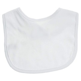 Baby Bibs Plain Cotton for Boy or Girl, White Cream Pink Blue Grey Black Navy, 3 or 6 Pack, White, 3 Pack