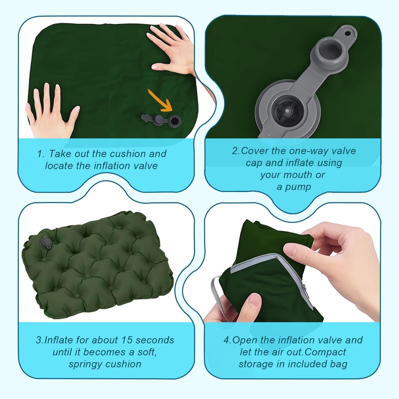 Sythrix Inflatable Seat Cushion - Portable & Lightweight Seat Cushions