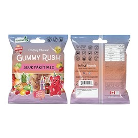 Gummy Rush HALAL GUMMY BEARS NON GMO FROM TURKEY (Sour Party Mix) Pack of 2
