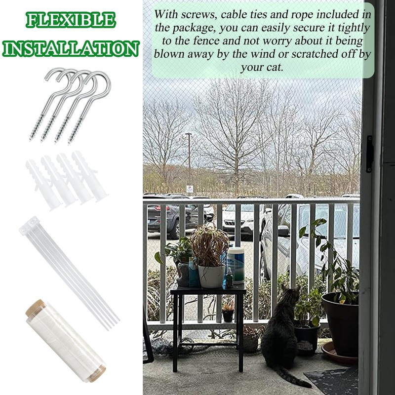TiciKim Cat Net for Balcony and Window, 9 x 3