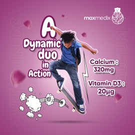 Calcium with Vitamin D3 Gummies for Kids - 90 Gummies - 45 Days Supply - Calcium & Vitamin D3 Gummies (not Calcium Tablets), Non-GMO, Vegetarian - Strawberry & Vanilla Flavoured Calcium & VIT D Gummy