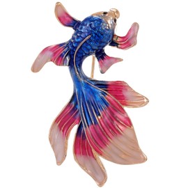 Brooches for Ladies Enamel Pin - Vintage Crystal Fish Brooch Cute Animal Novel Lapel Pins Animal Decorative Badge for Jacket Hats Backpacks Bags Fits Men Women Boys and Girls UB1654