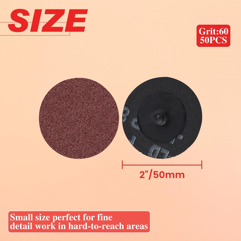 LEONTOOL 50 Pack roll Lock Quick Change Discs 2 Inches