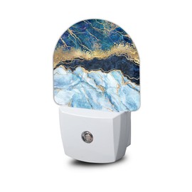Indigo Marble Night Light,Blue Night Lights Plug into Wall with Dusk to Dawn Sensor,Lamp for Bedroom Bathroom Hallway Nightlight for Women Girls