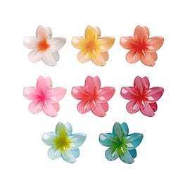 IYOU 6 Pcs Flower Hair Clips White Large Hair Clips Strong Hold Nonslip Jaw Clips for Women Thick Thin Hair