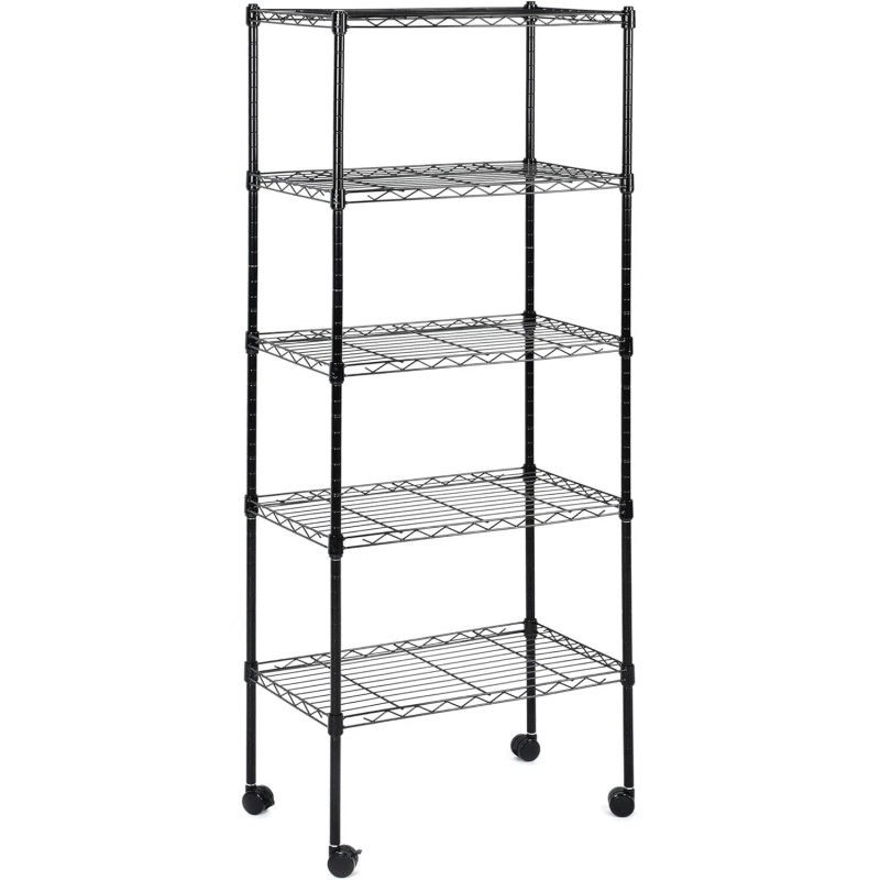 5-Tier Storage Shelves Wire Metal Shelving Unit for Garage Kitchen