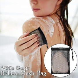 Travel Soap Bag, Waterproof Leakproof Soap Bar Case with Foaming Mesh Pouch and Carabiner, Hanging Quick Drying Soap Bar Container for Travelling Camping Bath Shower Toiletries