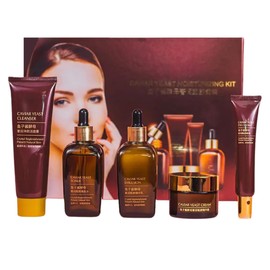 Set 5 Piezas Cuidado Facial Caviar Yeast Moisturizing Kit Rutina Facial Coreana Completa Piel Reseca Extracto Caviar Acido Hialuronico Anti Arrugas Li
