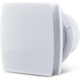 Glovios Bathroom Fan 100 mm with Backflow Flap, Quiet Extractor Fan, 12 W Bathroom Fan, White Wall Fan for Kitchen, Bathroom, Toilet, Greenhouse, Garage, IPX4
