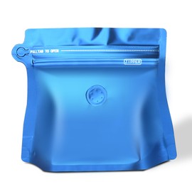 3.5oz 1/5 lb 60pcs Coffee Bags with Valve,Vented Coffee Bag Barrier Bag Store Bag Coffee Packaging Storage Pouches Stand-up Bags for Food Diamond Shaped Need to Use Heat Sealing Machine（Blue）