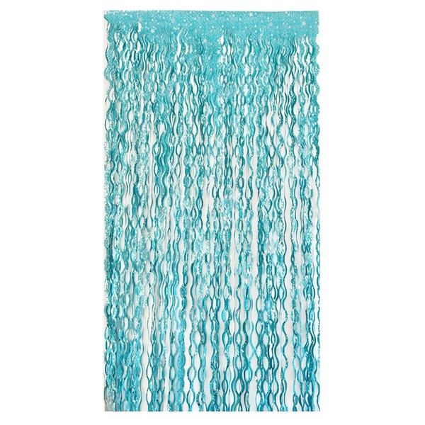 2 Pack Tinsel Curtain Party Backdrop 2M S Shape Blue