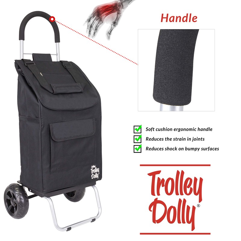 dbest products Trolley Dolly Black Foldable Shopping cart for Groceries