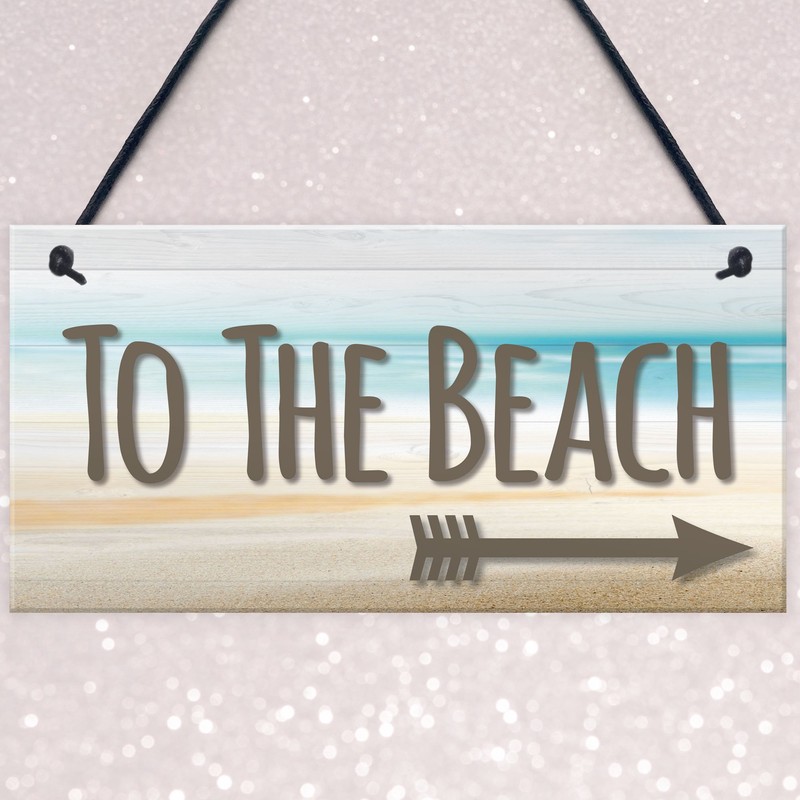 RED OCEAN To The Beach Arrow Nautical Seaside Marine Theme