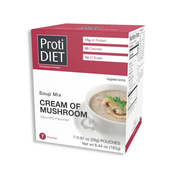 ProtiDIET Cream of Mushroom Soup Mix - Gluten-Free, Low Sugar,