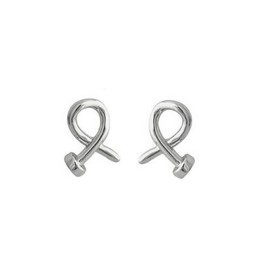 Gold plated crossed nail head stud earring - Select Color: Rhodium