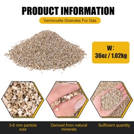 Sasylvia 36 oz Fireplace Vermiculite Granules for Gas Logs Coarse Accessories for Fire Pit Fireplace Landscaping Gas Inserts Vermiculite Indoor Outdoor Gardening Vase Filler