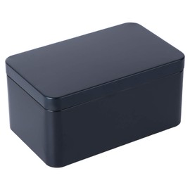 Zerodeko Rectangular tinplate box, mini portable tea storage container, metal storage box organizer for bead candy storage, black