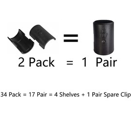 WAFJAMF 34 Pack Wire Shelving Shelf Lock Clips for 1" Post- Shelving Sleeves Replacements for Wire Shelving System