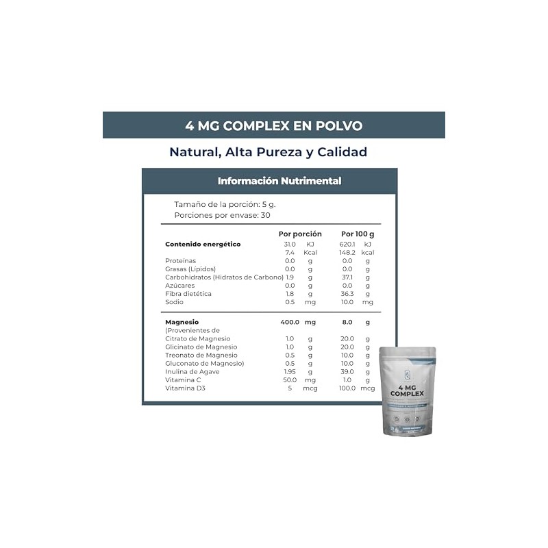 NAIMA 4 MG Complex 150 g, Sabor Natural | Suplemento