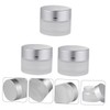 PACKOVE 3 Pcs Small Frosted Glass Cream Jars Refillable Containers
