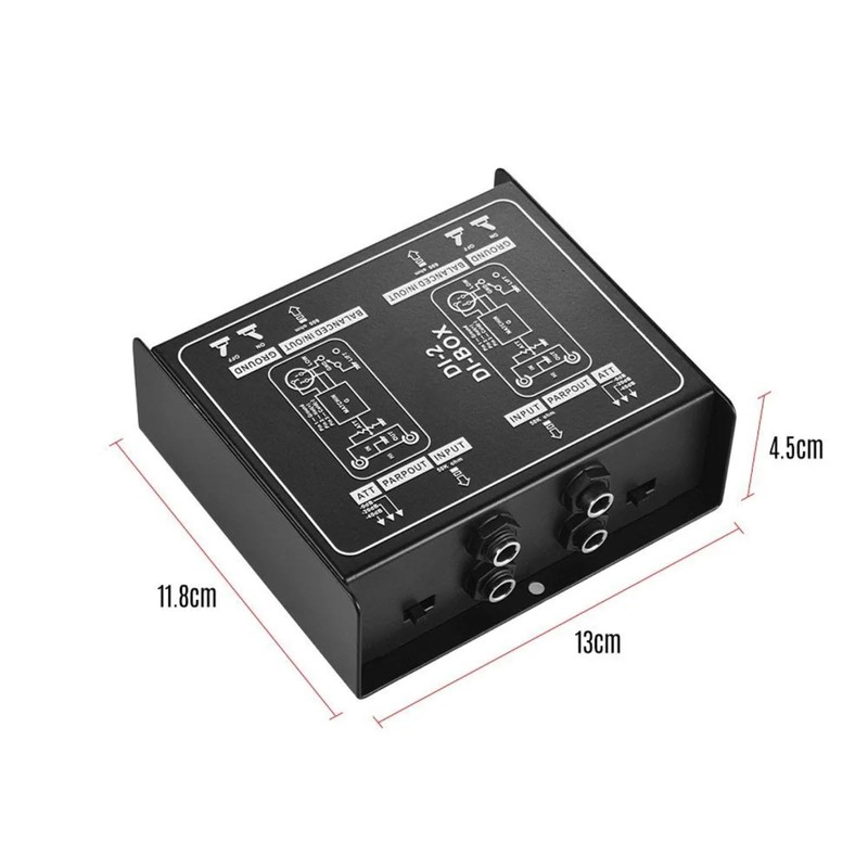 DI-2 Audio DI Box Passive Audio Direct Injection Box Low