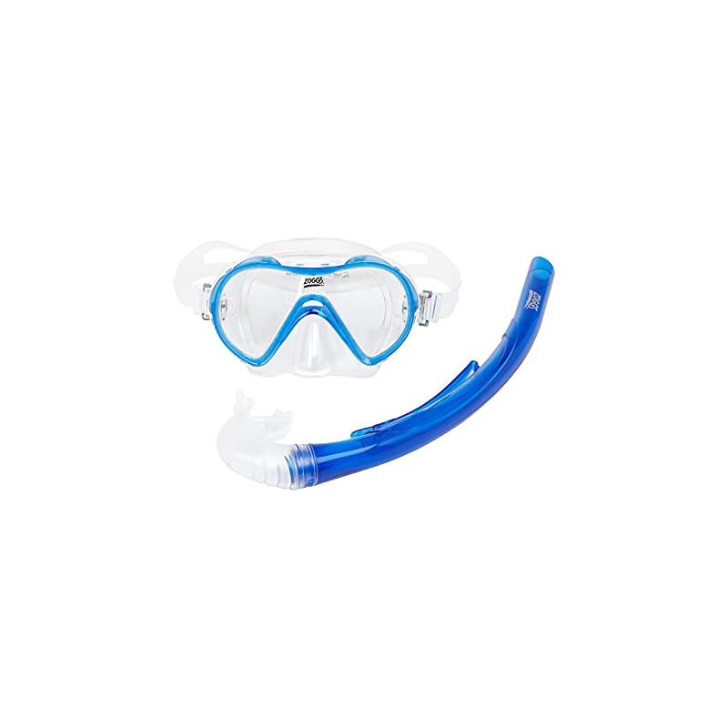Zoggs Unisex-Youth Combo Reef Explorer Snorkel and Mask Set, Blue/White/Clear,