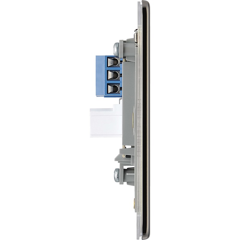 BG Electrical Single Secondary Slave Telephone Socket, Screwless Front Plate,