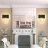 FRIXCHUR Crystal Wall Sconce Black Modern Lamp Mounted Light Fixture