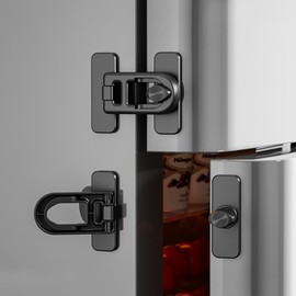 ZEWZE Child Lock, Refrigerator Lock, Set of 2, Earthquake Prevention, No Drilling Required, Easy Installation, Baby Guard, Kids, Safety Measures, Stopper, Door Lock, Tamper Prevention, Suitable for