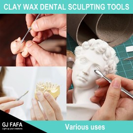 GJ FAFA 12-Piece Stainless Steel Wax Carving Tools Set, Dental Waxing Instruments, Dual-Ended Sculpting Tools for Resin, Jewelry Making, Shaping & Modeling, with Black Storage Case