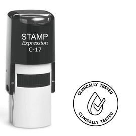 stampexpression - Clinically Tested Circle with Checkmark Self Inking Rubber Stamp - Black Ink (A-63323)