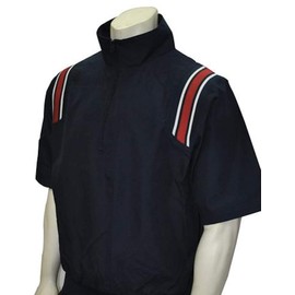 Smitty | BBS-324 | 1/2 Sleeve Microfiber Shell Pullover Umpire Jacket Poly Nylon Lining | Side Seam Pockets | Baseball Softball | Umpire's Choice! (Navy w/Red, White, Blue Insets, 2XL)