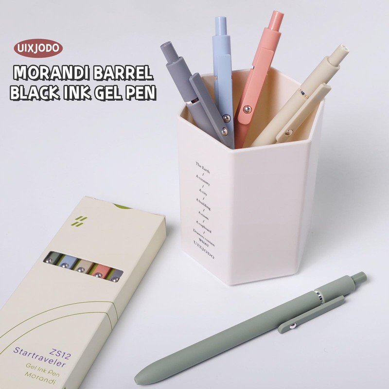 UIXJODO Gel Pens, 10Pcs 0.5mm Black Ink Pens Fine Point
