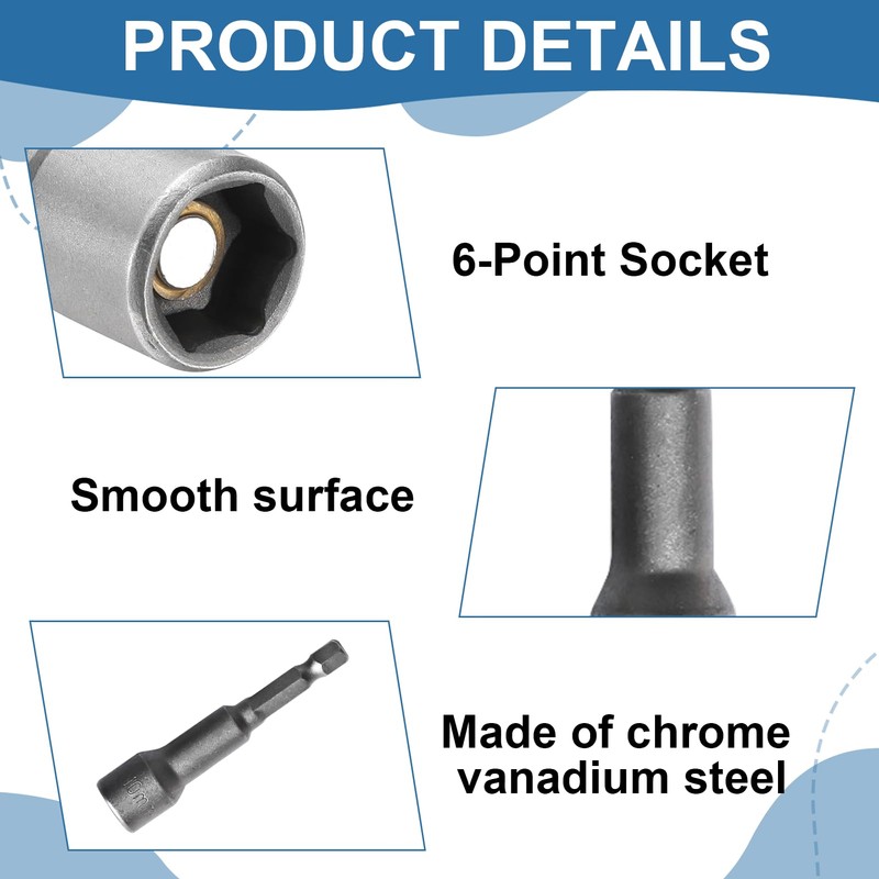 10mm hex bit, 10mm Socket, Impact Drive Socket Sets, Allen