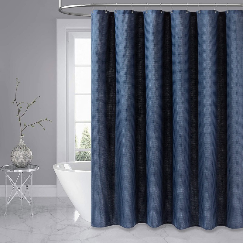 Dynamene Extra Long Shower Curtain,96 Inch Long Waffle Weave Heavy