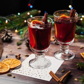 Stylish 5x5 Inch Gold Star Napkins -100 Pack of White and Gold Cocktail Napkins - Add Sparkle to Your Event with Party Napkins - 3 Ply Gold Napkins - Disposable Wedding Napkins