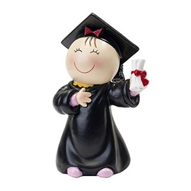 Mopec Pastel Pita Graduation Resin Figurine, Black, 6 x 8 x 14 cm