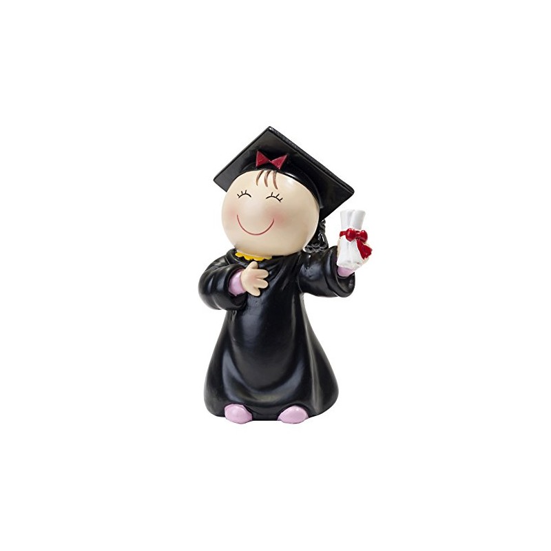 Mopec Pastel Pita Graduation Resin Figurine, Black, 6 x 8