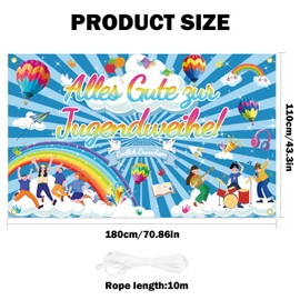Lets Joy Youth Consecration Decoration, 180 x 110 cm Decorative Youth Consecration Banner, Happy Youth Consecration Banner, Hanging Decoration, Youth Consecration Decoration Background with String