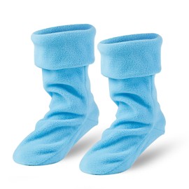 Fadcaer Kids Winter Warm Lined Welly Socks Fleece Welly Socks For Kids Childrens Thermal Winter Fleece Welly Wellington Boot Liners Socks Warm Rain Boot Liners for Boys and Girls (Blue 17cm)