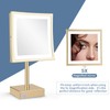 DOWRY Tabletop LED Lighted 5X Magnifying Makeup Mirror Square with