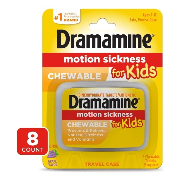 Dramamine Childrens Motion Relief Grape 8 comprimidos - Producto Original