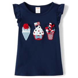 Gymboree,Girls,and Toddler Sleeveless Embroidered Graphic T-Shirt,7,Tidal Sweets
