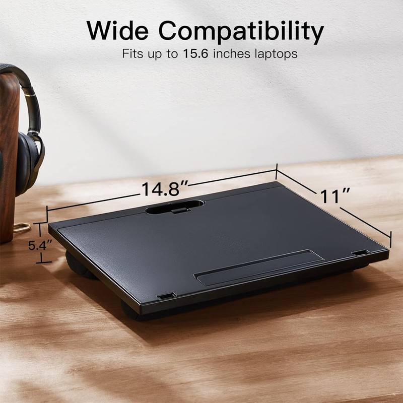 Adjustable Laptop Desk with 8 Angles - Cushioned Lap Desk