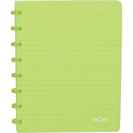Atoma - Ringbuch Notizbuch Liniert Kariert A5 Format 72 Blätter - Hellgrüner Deckel