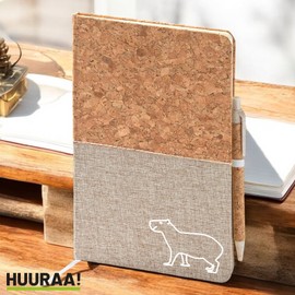 Huuraa Capybara Silhouette Notebook DIN A5 80 Sheets Including Ballpoint Pen Capybara Gift Idea