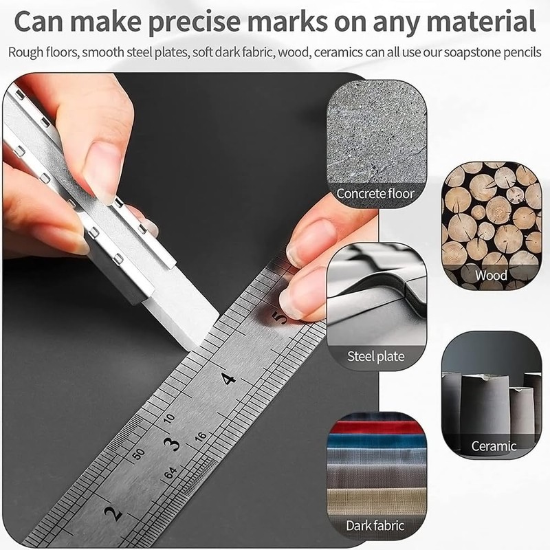INCNMAD 30 Pcs French Chalk Soapstone Sticks | Engineering/Builders/Welding Chalk